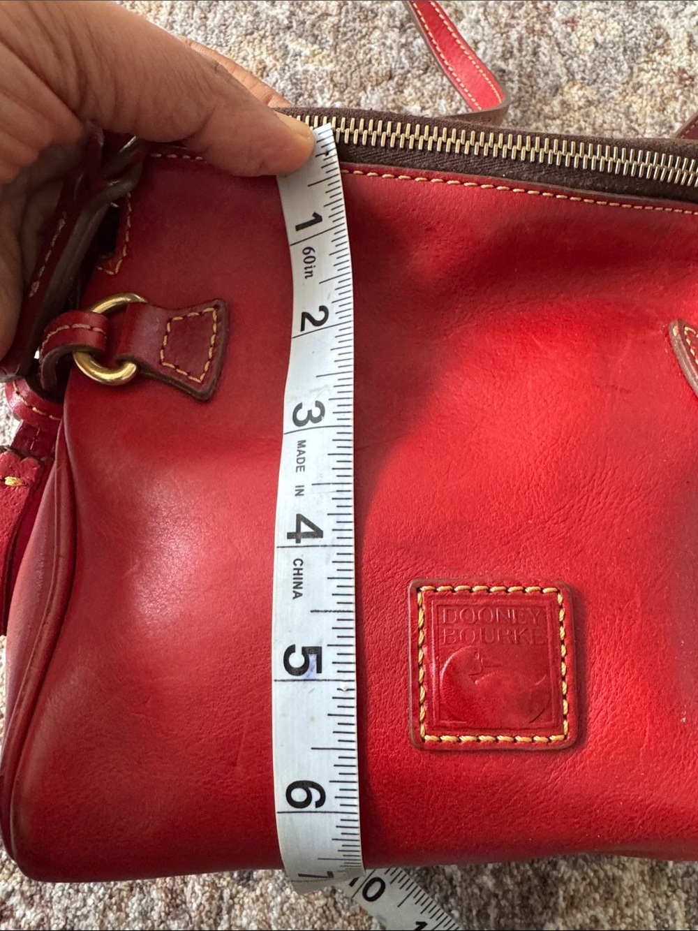 Dooney & Bourke Red Leather Crossbody Bag Florentine leather - Picture 10 of 16